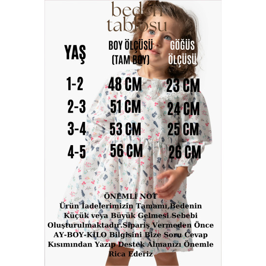 Kız Bebek Elbise Kız Çocuk Elbise Doğum Günü Parti Düğün Uzun Kollu Astarlı Pamuk Elbise
