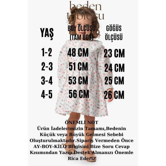 Kız Bebek Elbise Kız Çocuk Elbise Doğum Günü Parti Düğün Uzun Kollu Astarlı Pamuk Elbise