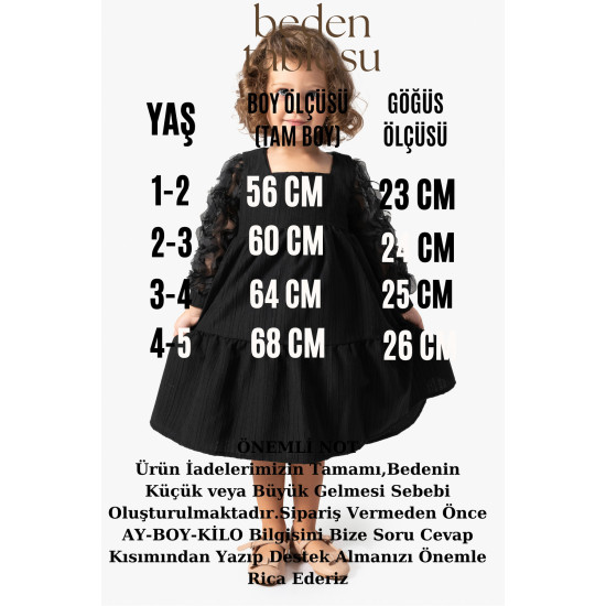 Kız Bebek Elbise Kız Çocuk Elbise Doğum Günü Parti Düğün Tütü Tüllü Uzun Kollu Astarlı Elbise