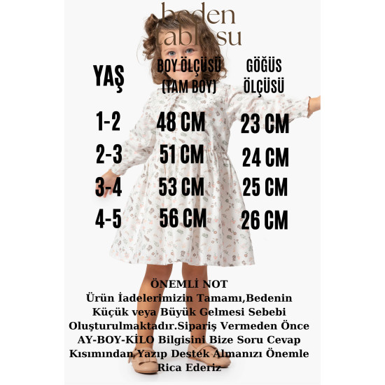 Kız Bebek Elbise Kız Çocuk Elbise Doğum Günü Parti Düğün Uzun Kollu Astarlı Pamuk Elbise