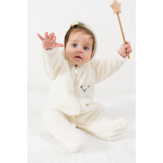 Welsoft Peluş Unisex Fermuarlı Kışlık Bebek Uyku Tulumu Bebek Tulumu Çocuk Tulumu Çocuk Kostümü TLMA