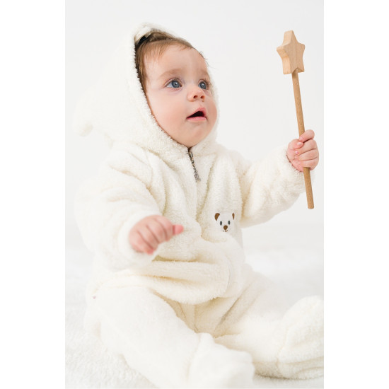Welsoft Peluş Unisex Fermuarlı Kışlık Bebek Uyku Tulumu Bebek Tulumu Çocuk Tulumu Çocuk Kostümü TLMA