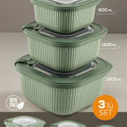 3'lü Hava Geçirmez Saklama Kabı Seti