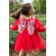 BabyAnimals Kanatlı Tüllü Kız Çocuk Elbise Kırmızı
