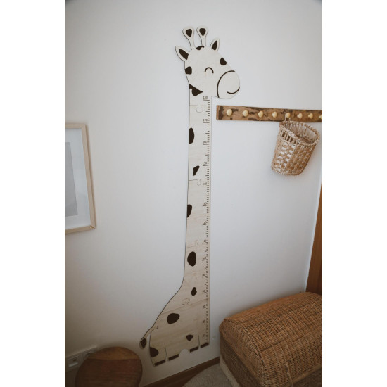 Dery Baby Zürafa Ahşap Puzzle Boy Ölçüm Cetveli - Dekoratif ve Eğitici Çocuk Odası Duvar Aksesuarı