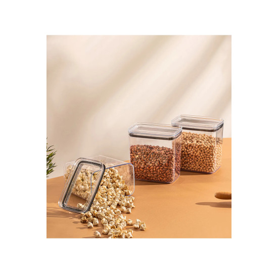 6 Adet 2100 ML Dikdörtgen Hava Almaz Contalı Saklama Kabı Seti