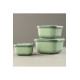3'lü Yeşil Mikrodalga Ve Difrize Uygun Vip Kapaklı Özel Saklama Kabı Seti