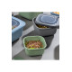 3'lü Yeşil Mikrodalga Ve Difrize Uygun Vip Kapaklı Özel Saklama Kabı Seti