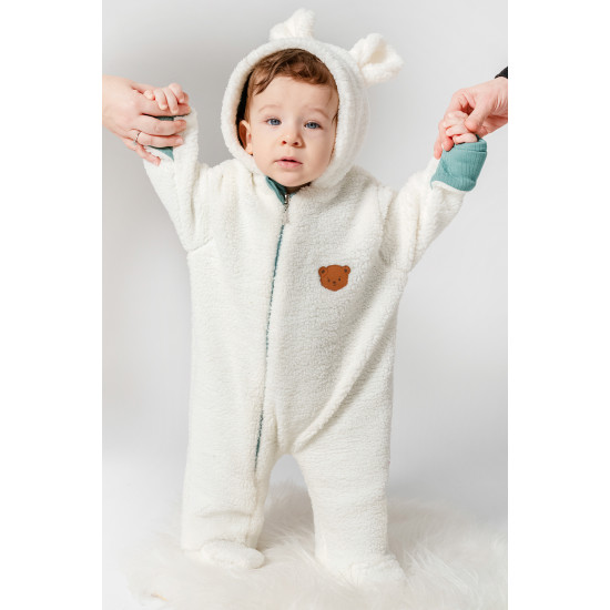 Welsoft Peluş Kuzu Katlanır Eldivenli %100 Pamuk Astar Unisex Kız Erkek Çocuk Bebek Uyku Tulumu