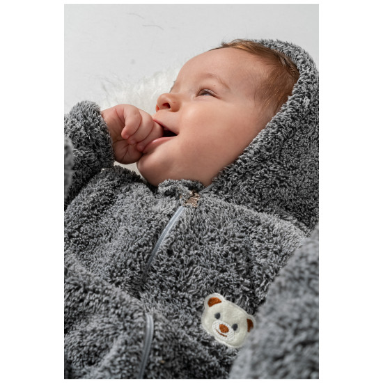 Welsoft Peluş Fermuarlı Kışlık Unisex Kız Erkek Bebek Uyku Tulumu Bebek Tulumu Çocuk Tulumu