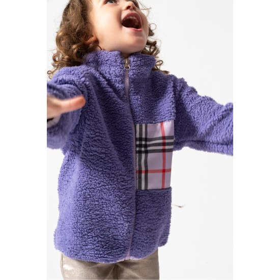 Welsoft Peluş Kuzu Fermuarlı Kışlık Unisex Kız Erkek Bebek Çocuk Mont Kaban Hırka Ceket