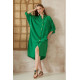 Pasaklı Giyim Kadın Oversize Yarasa Kol Tesettüre Uygun Gömlek Elbise-Tesettür Tunik 3282528 Benetton Yeşil