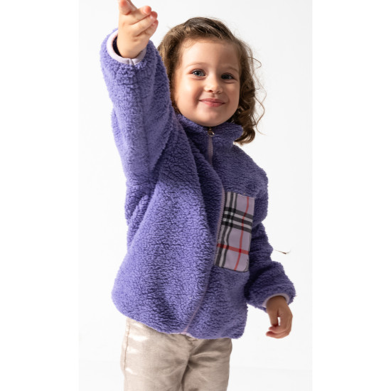 Welsoft Peluş Kuzu Fermuarlı Kışlık Unisex Kız Erkek Bebek Çocuk Mont Kaban Hırka Ceket