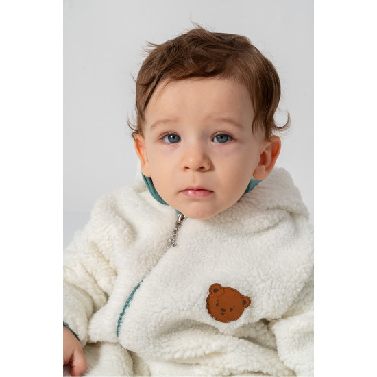 Welsoft Peluş Kuzu Katlanır Eldivenli %100 Pamuk Astar Unisex Kız Erkek Çocuk Bebek Uyku Tulumu