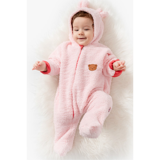 Welsoft Peluş Kuzu Katlanır Eldivenli %100 Pamuk Astar Unisex Kız Erkek Çocuk Bebek Uyku Tulumu