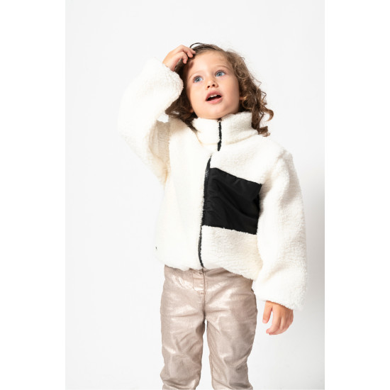 Welsoft Peluş Kuzu Fermuarlı Kışlık Unisex Kız Erkek Bebek Çocuk Mont Kaban Hırka Ceket