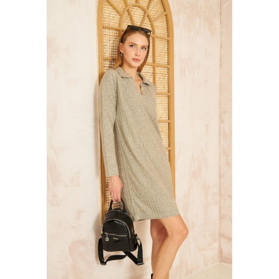 Pasaklı Giyim Polo Yaka Triko Elbise 2988176 Bej