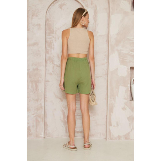 Kadın Müslin Pamuk Yandan Bağlamalı Terletmez Yumuşak Dokulu Şort Etek 3636250