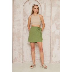 Kadın Müslin Pamuk Yandan Bağlamalı Terletmez Yumuşak Dokulu Şort Etek 3636250
