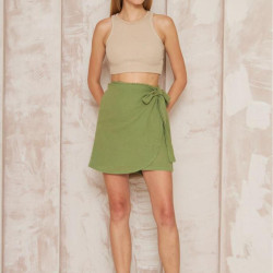 Kadın Müslin Pamuk Yandan Bağlamalı Terletmez Yumuşak Dokulu Şort Etek 3636250