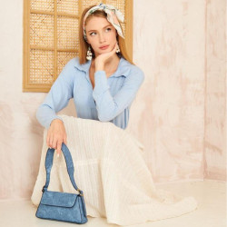 Kadın Polo Yaka Uzun Kol Bluz-2940160