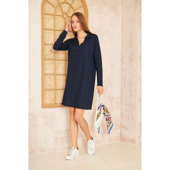 Pasaklı Giyim Polo Yaka Triko Elbise 2988176 Lacivert