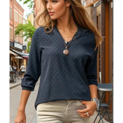 Kadın Ponpon Dokulu Kaliteli Oval Kesim Uzun Kollu Tunik Aerobin Gömlek Bluz 700-2841120