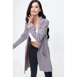 Kadın Dokulu Yumoş Kumaş Uzun Cepli Ceket Hırka 3010270