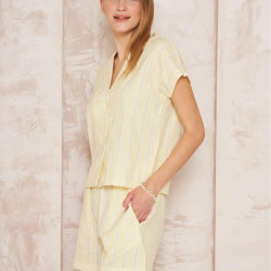Pasaklı Giyim Kadın Gömlek-Şort Alt Üst Takım 3625310 Sarı