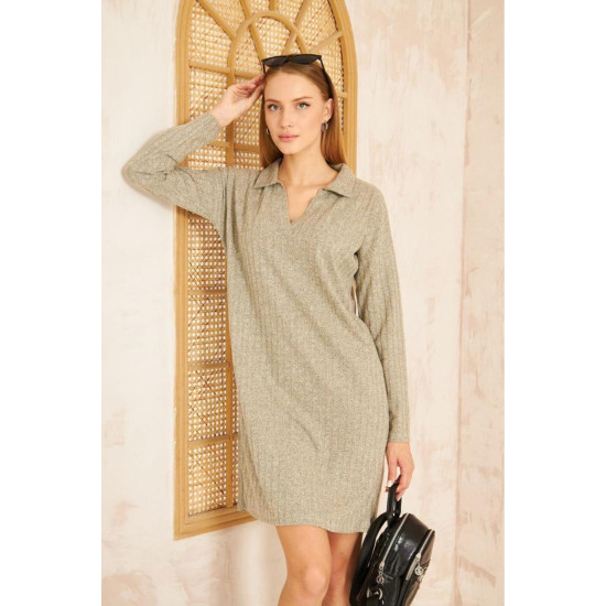 Pasaklı Giyim Polo Yaka Triko Elbise 2988176 Bej