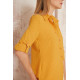 Pasaklı Giyim Hardal Sarısı Ponpon Dokulu Slim Fit Aerobin Kadın Gömlek