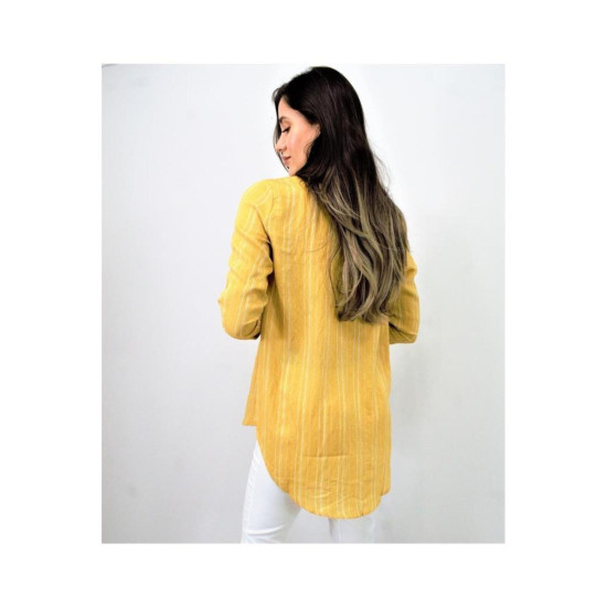Pasaklı Giyim Kadın Çizgili Gömlek 3266190 Sarı
