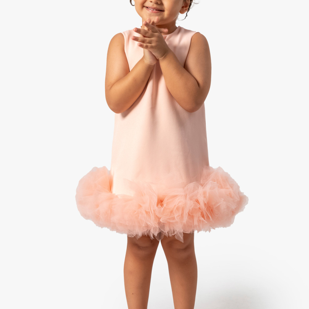 Kız Bebek Kız Çocuk Doğum Günü Parti Düğün Elbise Kısa Kol Kolsuz Fırfırlı Tüllü Tütülü Tütü Astarlı