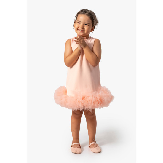 Kız Bebek Kız Çocuk Doğum Günü Parti Düğün Elbise Kısa Kol Kolsuz Fırfırlı Tüllü Tütülü Tütü Astarlı