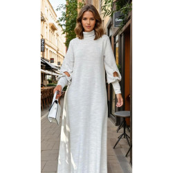 Pasaklı Giyim Balon Kol A Kesim Triko Elbise 3444340 Bej