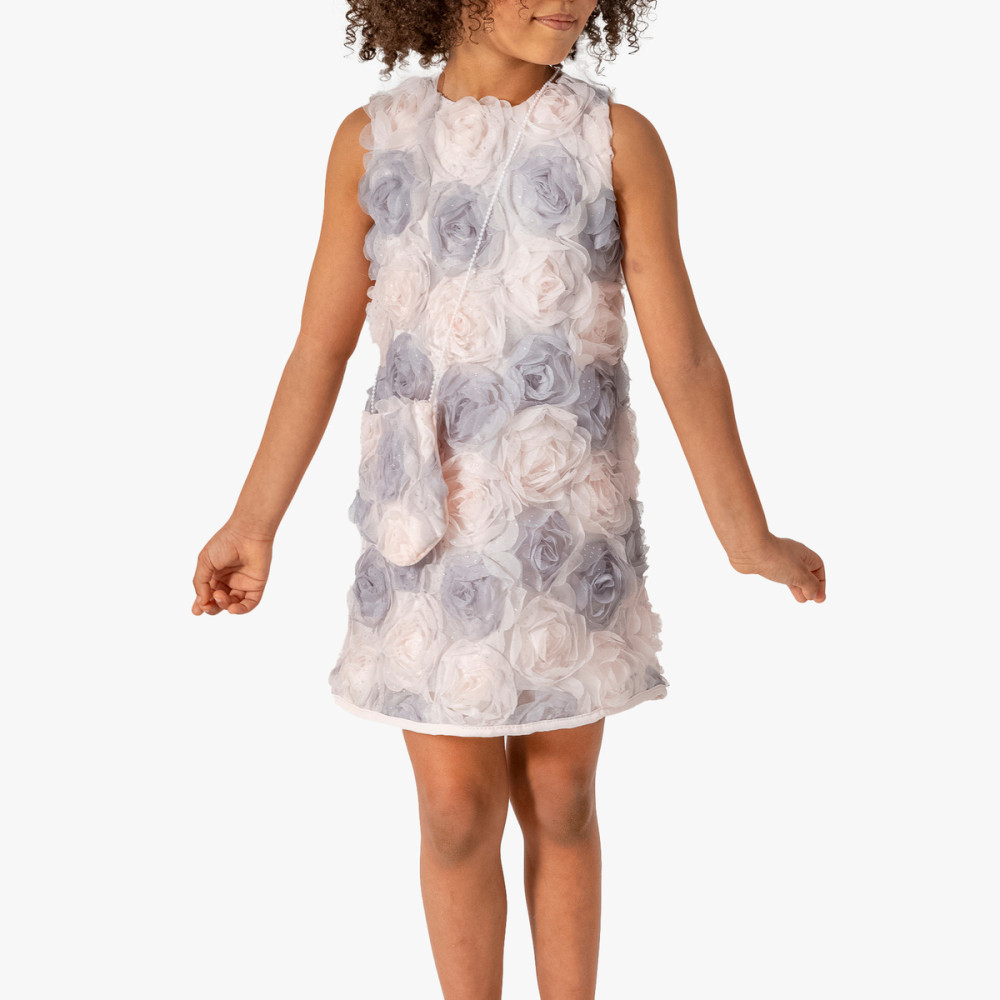 Kız Bebek Kız Çocuk Doğum Günü Parti Düğün Elbise Kısa Kol Çantalı Fırfırlı Tüllü Tütülü Tütü Astarl