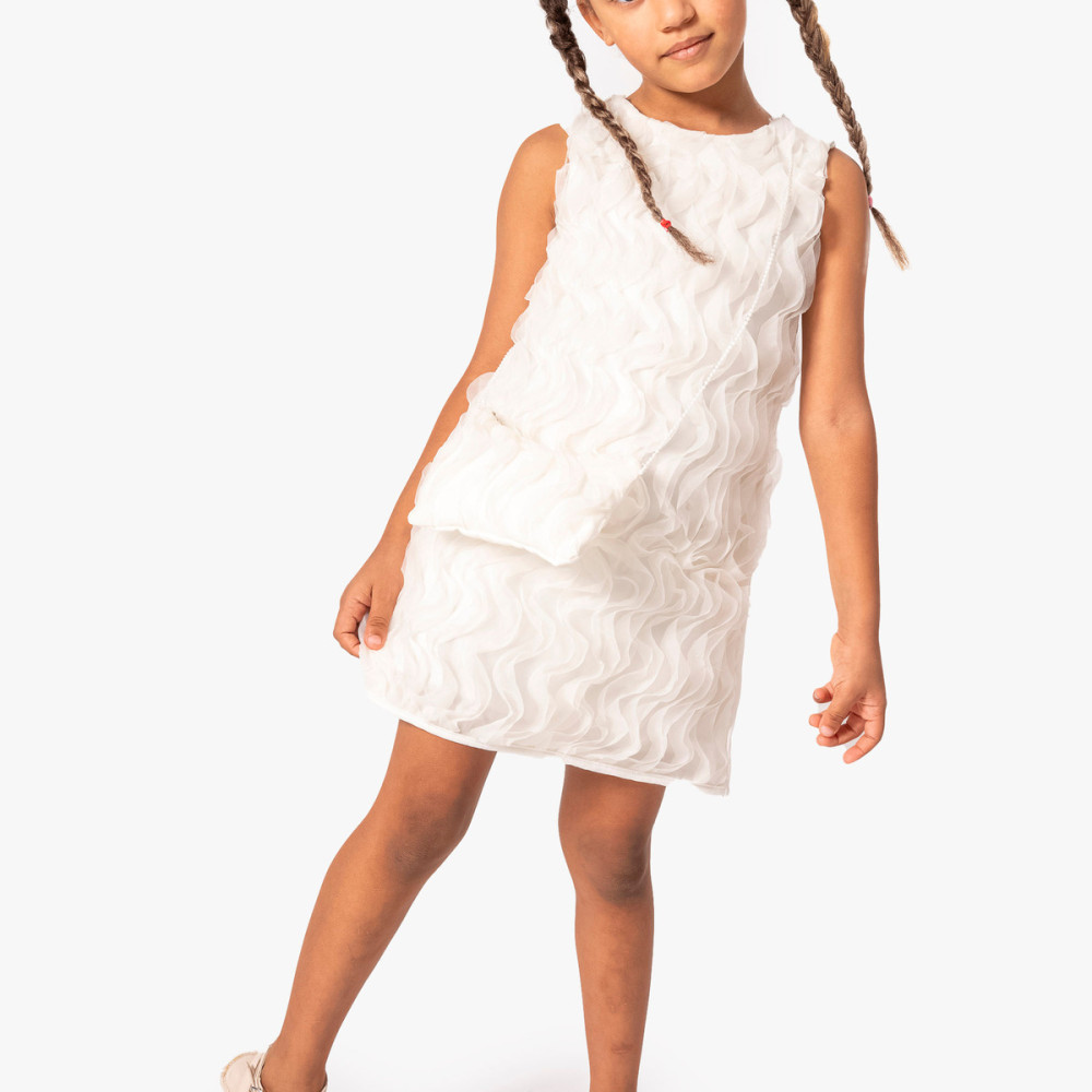 Kız Bebek Kız Çocuk Doğum Günü Parti Düğün Elbise Kısa Kol Çantalı Fırfırlı Tüllü Tütülü Tütü Astarl