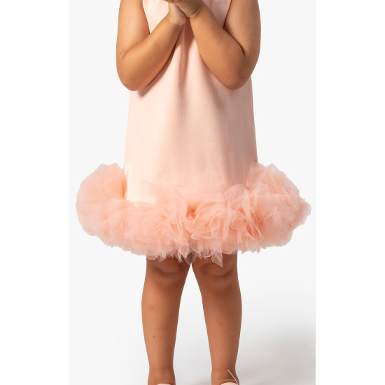 Kız Bebek Kız Çocuk Doğum Günü Parti Düğün Elbise Kısa Kol Kolsuz Fırfırlı Tüllü Tütülü Tütü Astarlı