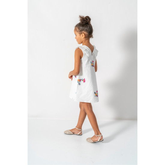 Kız Bebek Kız Çocuk Doğum Günü Parti Düğün Elbise Kısa Kol Kolsuz Nakışlı Çantalı  Astarlı