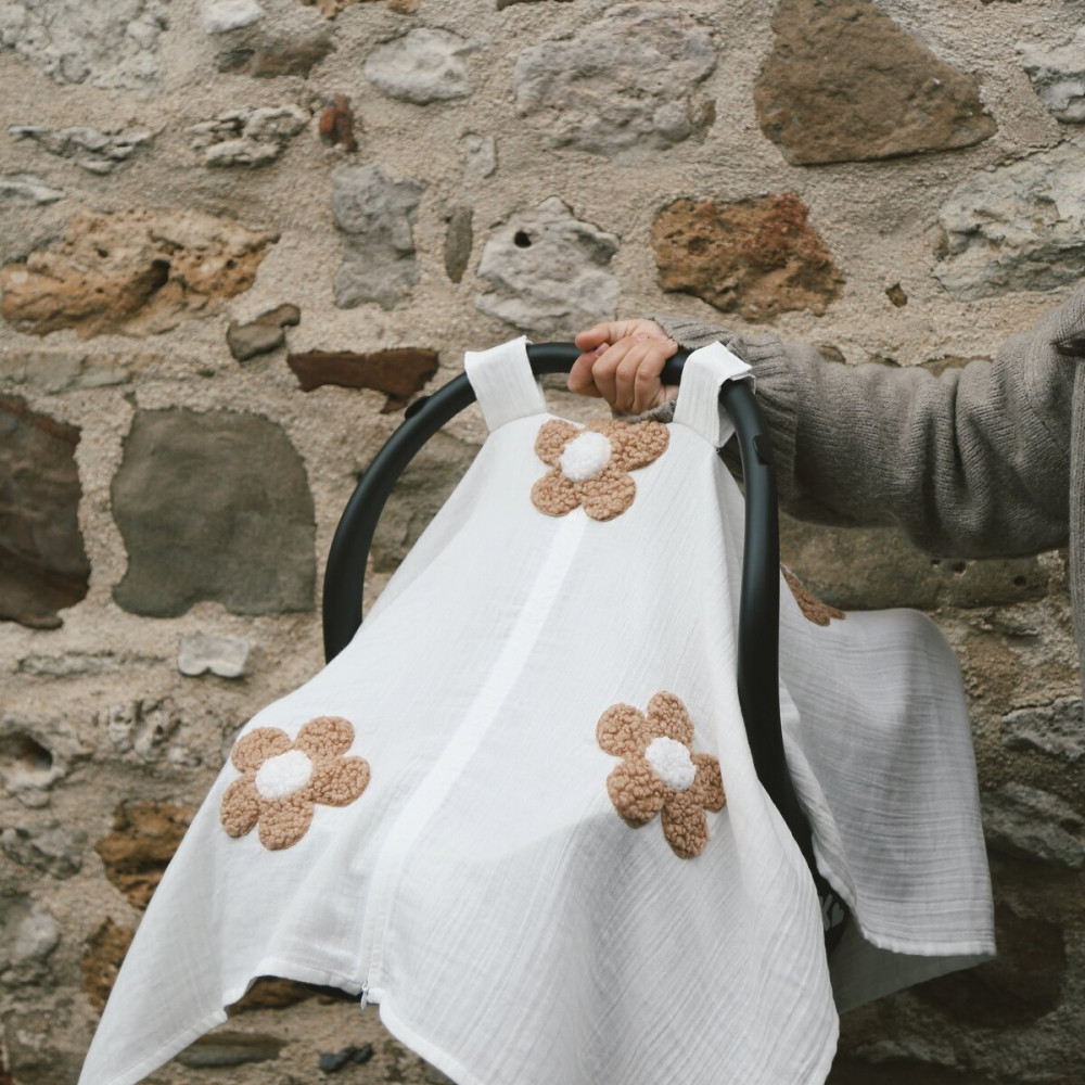 Dery Baby Teddy Papatya Fermuarlı 2 Kat Müslin Puset Örtüsü 