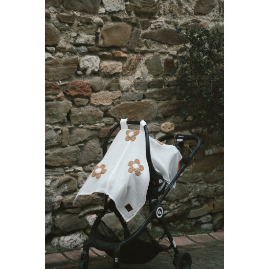 Dery Baby Teddy Papatya Fermuarlı 2 Kat Müslin Puset Örtüsü