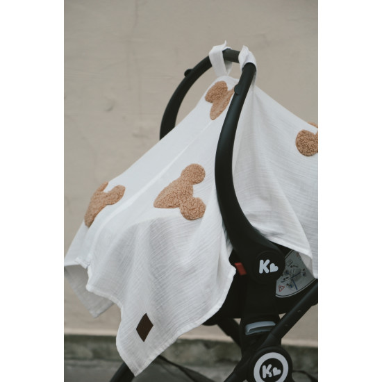 Dery Baby Teddy Souris Fermuarlı 2 Kat Müslin Puset Örtüsü