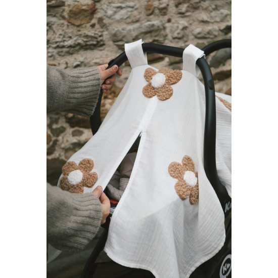 Dery Baby Teddy Papatya Fermuarlı 2 Kat Müslin Puset Örtüsü