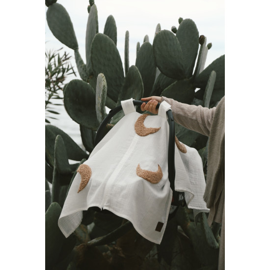 Teddy Ay Fermuarlı 2 Kat Müslin Puset Örtüsü