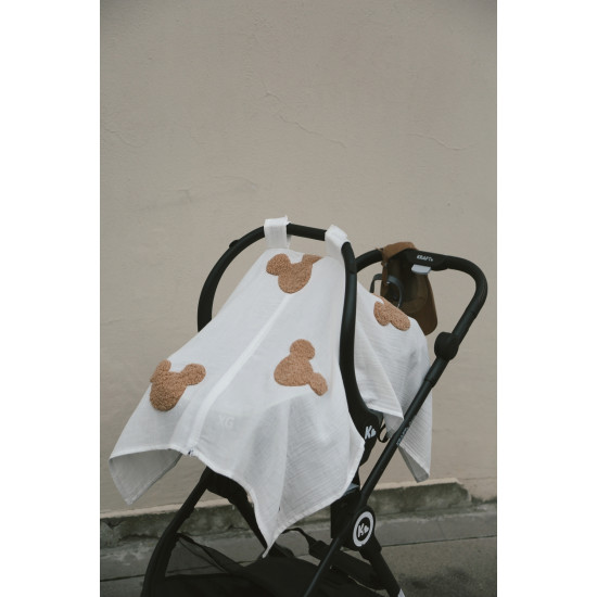 Dery Baby Teddy Souris Fermuarlı 2 Kat Müslin Puset Örtüsü