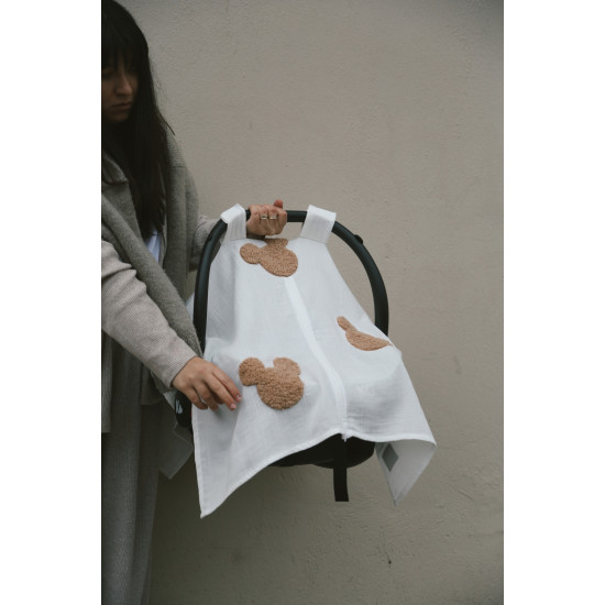 Dery Baby Teddy Souris Fermuarlı 2 Kat Müslin Puset Örtüsü