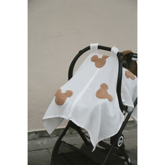 Dery Baby Teddy Souris Fermuarlı 2 Kat Müslin Puset Örtüsü