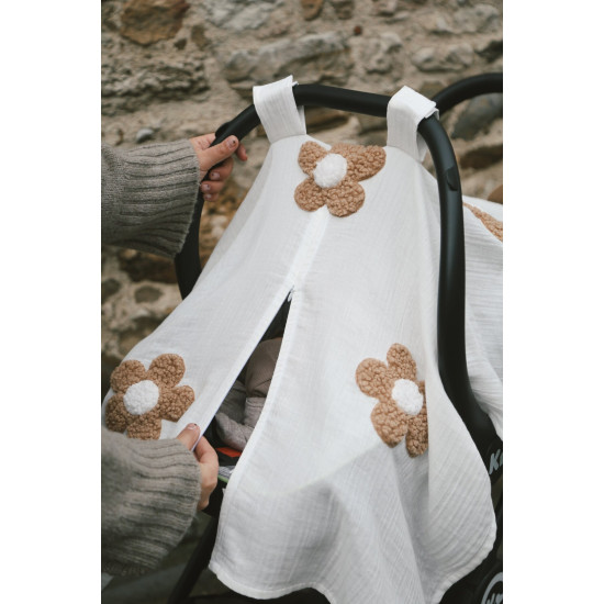 Dery Baby Teddy Papatya Fermuarlı 2 Kat Müslin Puset Örtüsü