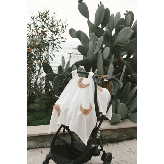 Teddy Ay Fermuarlı 2 Kat Müslin Puset Örtüsü