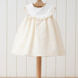 Kız Bebek Elbise Kız Çocuk Elbise Doğum Günü Parti Düğün Keten Kısa Kollu Astarlı Elbise